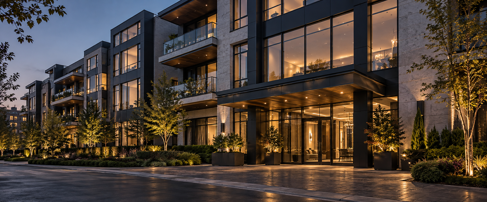 A refined multifamily residential property representing disciplined real estate ownership